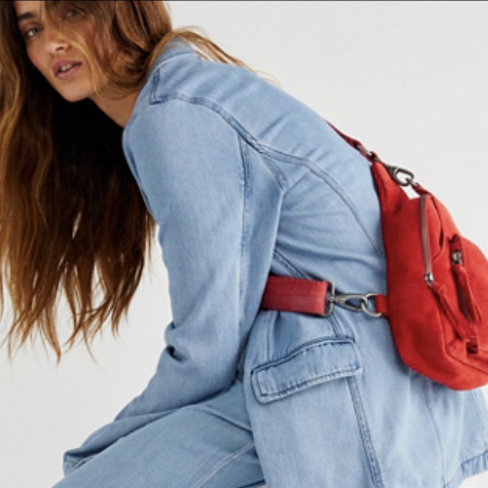 New With Tags Free People Hudson Sling Bag - Crimson